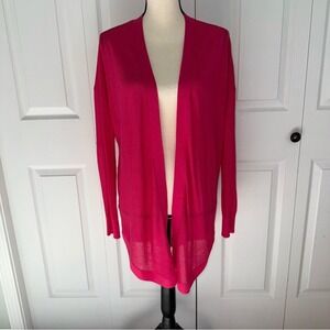 LOFT women's bright pink Open-Front Cardigan size‎ Medium